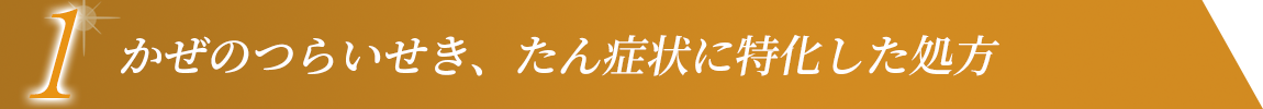 1 かぜのつらいせき、たん症状に特化した処方